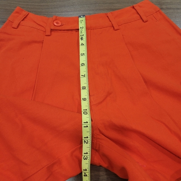 NWOT Free People Women's Orange Relaxed Pleated Boyfriend Chino Trousers size 0 - Picture 6 of 12